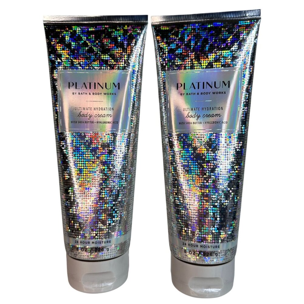 Bath & Body Works Platinum Ultimate Hydration Body Cream X2 Shea Butter 8oz NEW